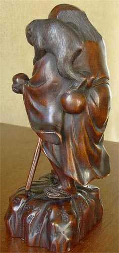 Ancienne sculpture japonnaise - Mendiant